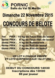 Affiche Concours de Belote