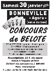 Affiche du concours de belote le 30 janvier 2016 Bonneville