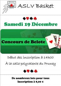 affiche Concours de belote le 29 octobre 2016 au Versoud