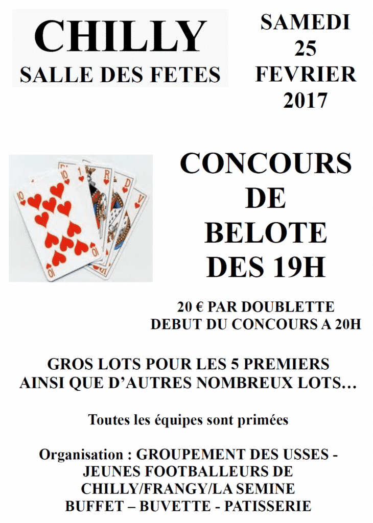 AFFICHE concours BELOTE gc usses 2017