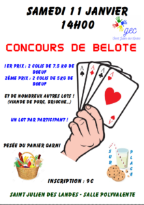 affiche concours de belote 2020